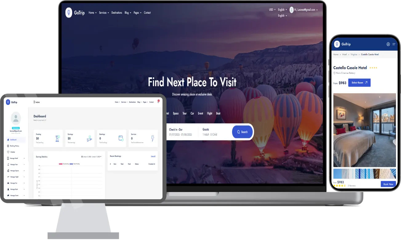 GoTrip - Laravel Booking System
