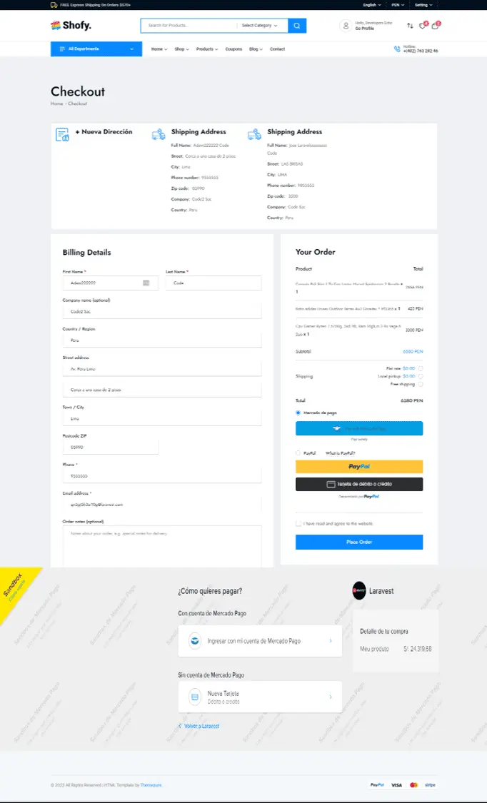 Mercado Pago y Paypal