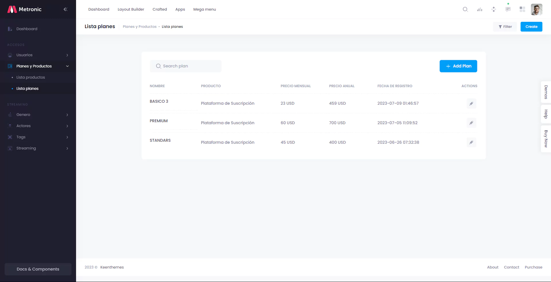 Planes de Suscripción