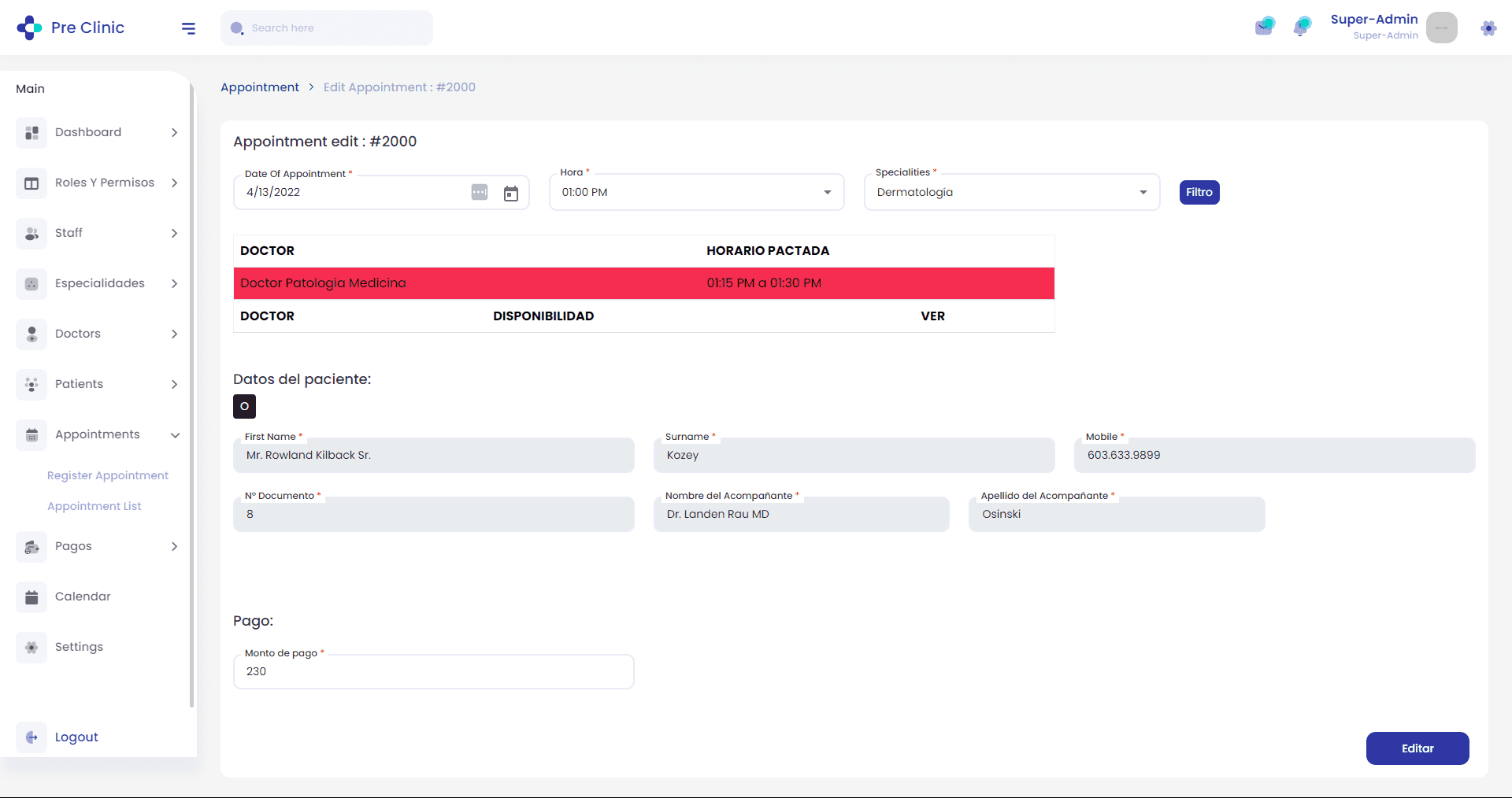 Registra cita medica